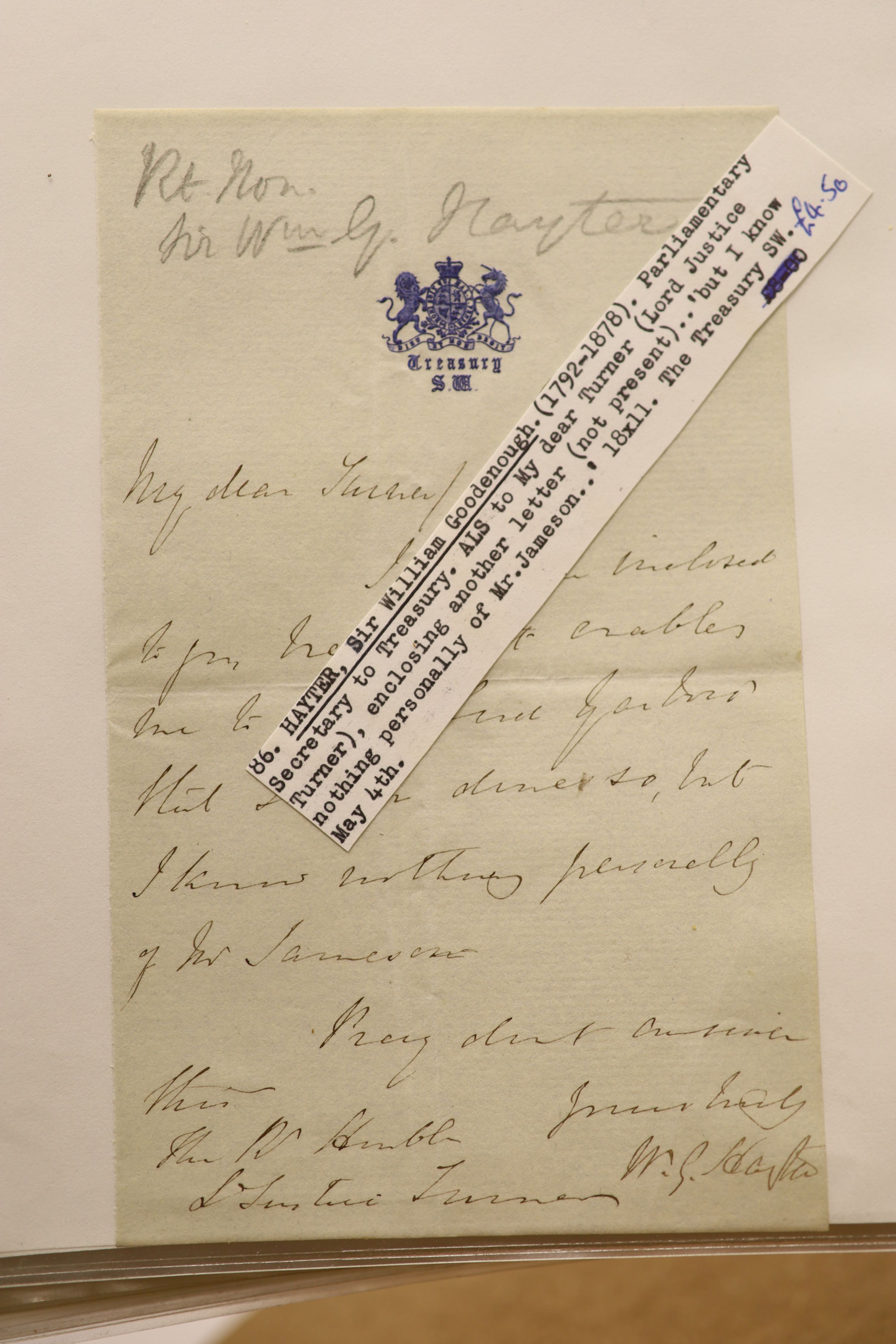 Two volumes of autographed letters